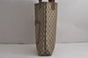 Authentic GUCCI Web Sherry Line Shoulder Tote Bag GG PVC Leather Brown 7920J