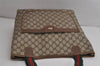 Authentic GUCCI Web Sherry Line Shoulder Tote Bag GG PVC Leather Brown 7920J