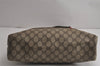 Authentic GUCCI Web Sherry Line Shoulder Tote Bag GG PVC Leather Brown 7920J
