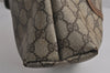 Authentic GUCCI Web Sherry Line Shoulder Tote Bag GG PVC Leather Brown 7920J