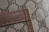 Authentic GUCCI Web Sherry Line Shoulder Tote Bag GG PVC Leather Brown 7920J