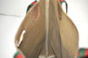 Authentic GUCCI Web Sherry Line Shoulder Tote Bag GG PVC Leather Brown 7920J
