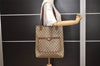 Authentic GUCCI Web Sherry Line Shoulder Tote Bag GG PVC Leather Brown 7920J