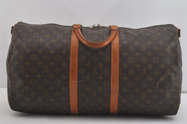 Authentic Louis Vuitton Monogram Keepall Bandouliere 55 M41414 Boston Bag 7922I