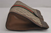 Authentic GUCCI Web Sherry Line Clutch Hand Bag Purse GG PVC Leather Brown 7922J