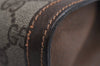 Authentic GUCCI Web Sherry Line Clutch Hand Bag Purse GG PVC Leather Brown 7922J