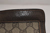 Authentic GUCCI Web Sherry Line Clutch Hand Bag Purse GG PVC Leather Brown 7922J