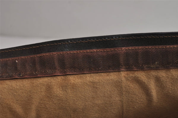 Authentic GUCCI Web Sherry Line Clutch Hand Bag Purse GG PVC Leather Brown 7922J