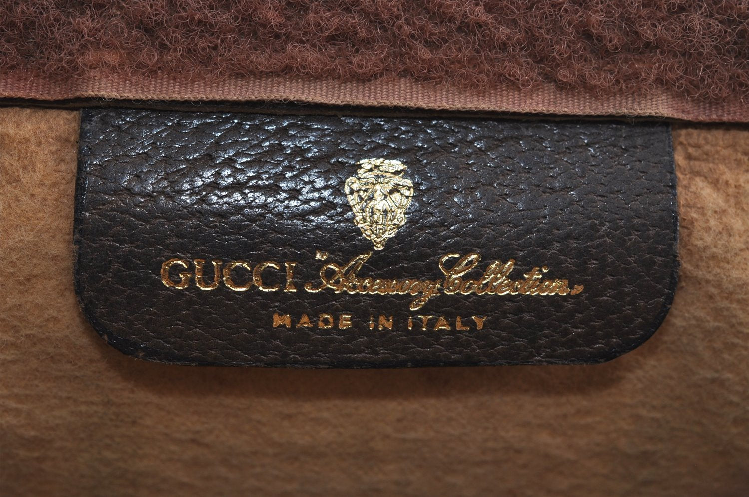 Authentic GUCCI Web Sherry Line Clutch Hand Bag Purse GG PVC Leather Brown 7922J