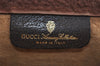 Authentic GUCCI Web Sherry Line Clutch Hand Bag Purse GG PVC Leather Brown 7922J