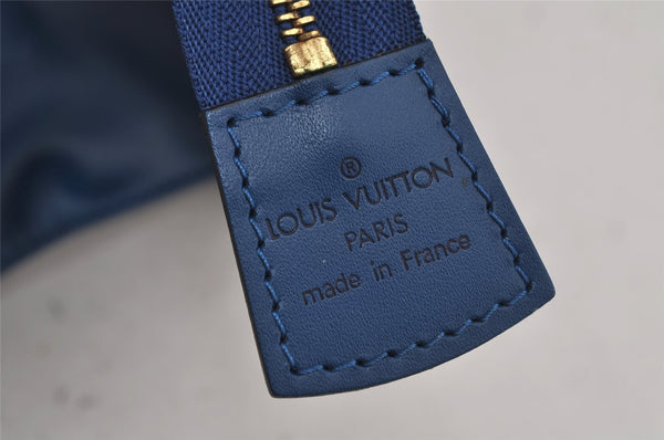 Authentic Louis Vuitton Epi Trousse Crete Clutch Bag Blue M48405 LV Junk 7924J