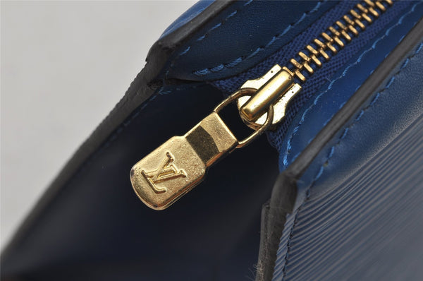Authentic Louis Vuitton Epi Trousse Crete Clutch Bag Blue M48405 LV Junk 7924J