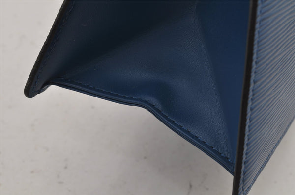 Authentic Louis Vuitton Epi Trousse Crete Clutch Bag Blue M48405 LV Junk 7924J