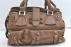 Authentic Chloe Elvire Vintage Hand Boston Bag Purse Leather Brown 7925J