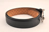 Authentic GUCCI Vintage Belt Leather 31.5-35.8" Black 7926M