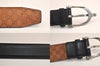 Authentic GUCCI Vintage Belt Leather 31.5-35.8" Black 7926M