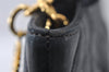 Authentic CHANEL Calf Skin Medallion CC Logo Shoulder Tote Bag Black 7927I