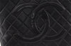 Authentic CHANEL Calf Skin Medallion CC Logo Shoulder Tote Bag Black 7927I