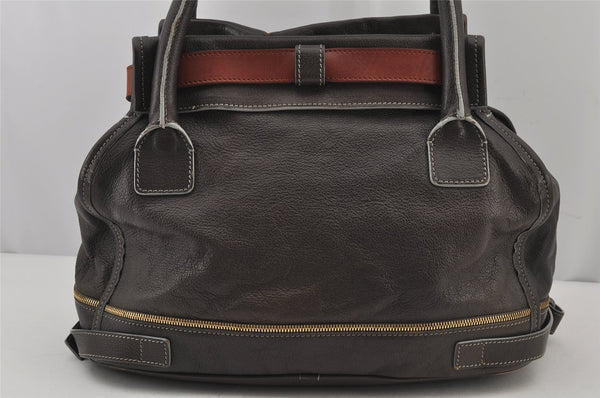 Authentic Chloe Vintage Shoulder Hand Bag Leather Brown 7927J