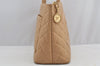 Authentic CHANEL Caviar Skin Medallion Shoulder Tote Bag Beige Junk 7928I