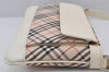 Authentic BURBERRY Nova Check Shoulder Hand Bag Purse Canvas Leather Beige 7928J