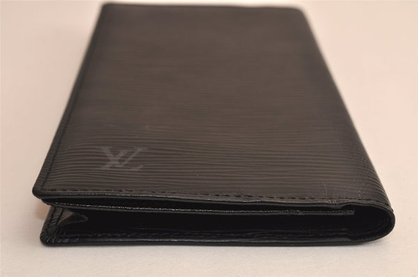Authentic Louis Vuitton Epi Porte Cartes Credit Yen Wallet Black M63212 LV 7929M