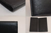 Authentic Louis Vuitton Epi Porte Cartes Credit Yen Wallet Black M63212 LV 7929M