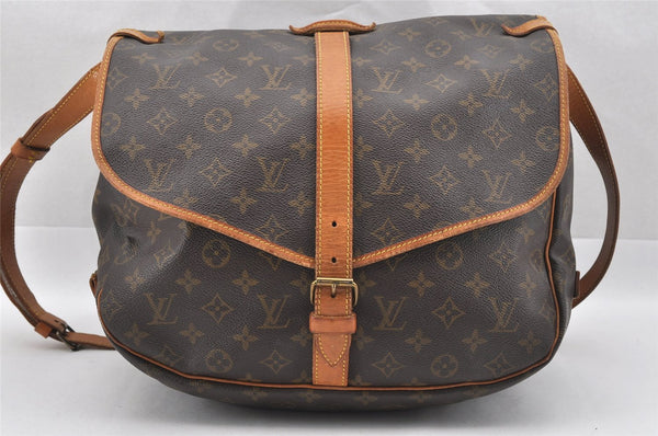 Authentic Louis Vuitton Monogram Saumur 35 Shoulder Cross Bag M42254 LV 7930I