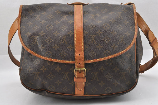 Authentic Louis Vuitton Monogram Saumur 35 Shoulder Cross Bag M42254 LV 7930I