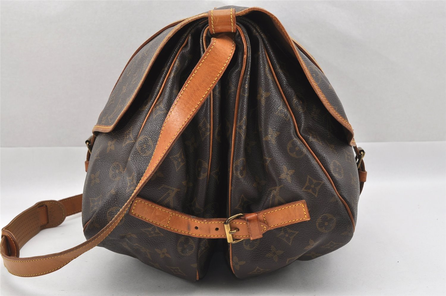 Authentic Louis Vuitton Monogram Saumur 35 Shoulder Cross Bag M42254 LV 7930I