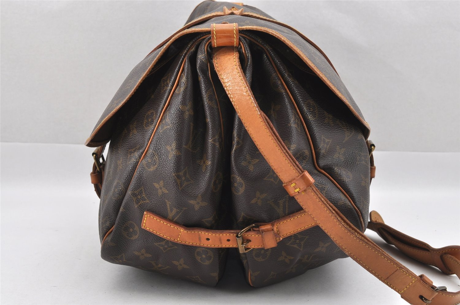 Authentic Louis Vuitton Monogram Saumur 35 Shoulder Cross Bag M42254 LV 7930I