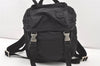 Authentic PRADA Vintage Nylon Tessuto Drawstring Backpack Black 7930J