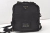 Authentic PRADA Vintage Nylon Tessuto Drawstring Backpack Black 7930J