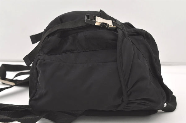 Authentic PRADA Vintage Nylon Tessuto Drawstring Backpack Black 7930J