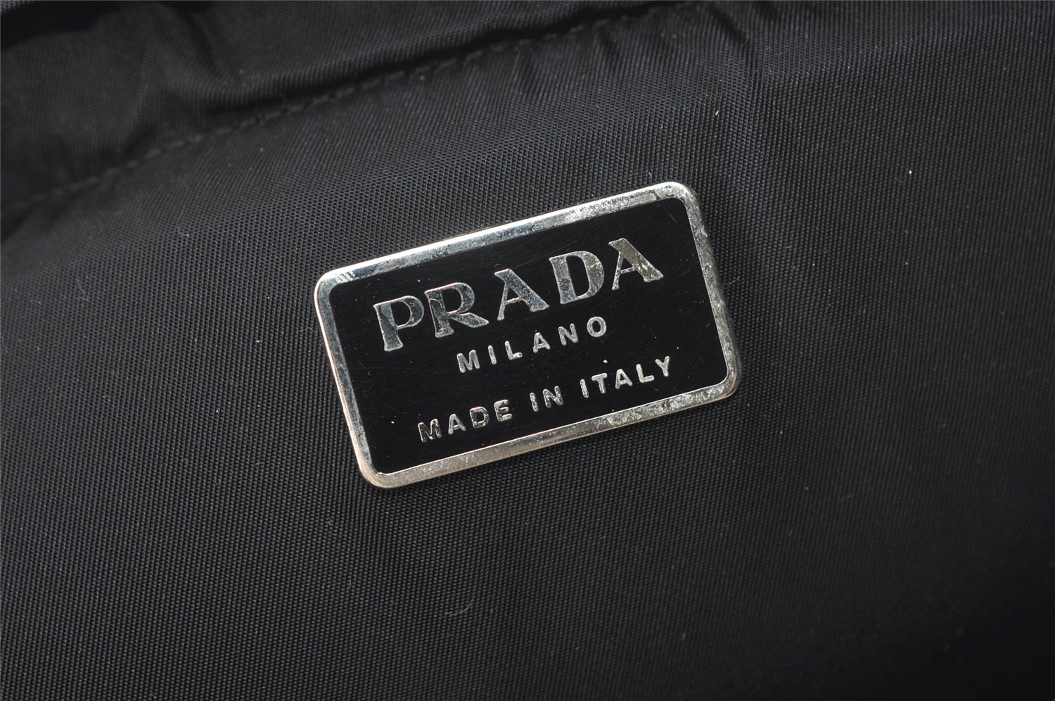 Authentic PRADA Vintage Nylon Tessuto Drawstring Backpack Black 7930J