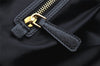 Authentic MIU MIU Punching Leather 2Way Shoulder Hand Tote Bag Black 7932I