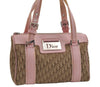 Authentic Christian Dior Trotter Street Chic Hand Bag Canvas Leather Brown 7933I