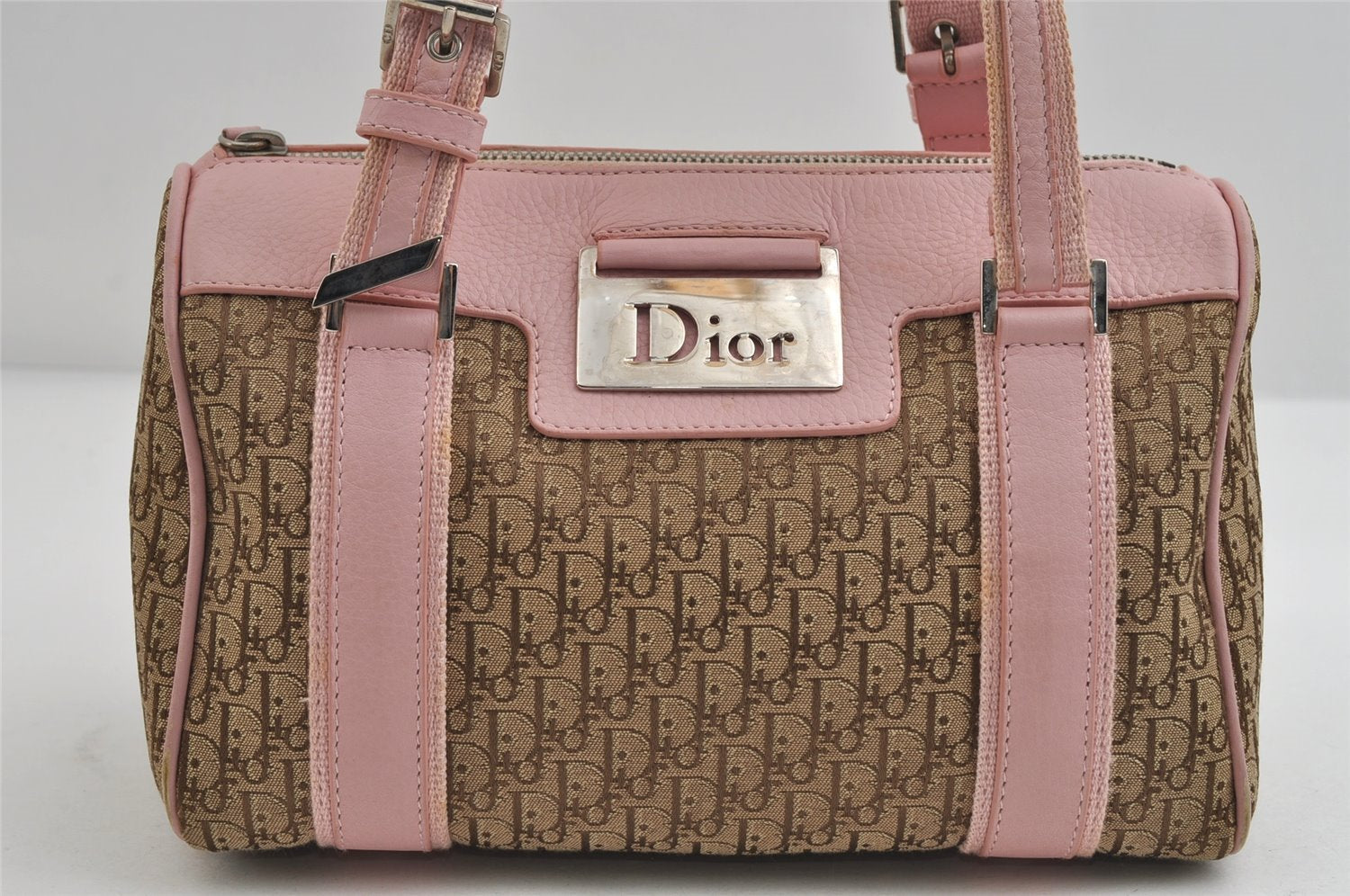Authentic Christian Dior Trotter Street Chic Hand Bag Canvas Leather Brown 7933I