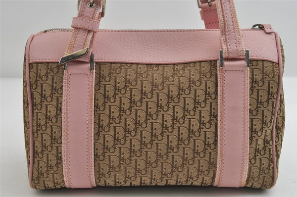 Authentic Christian Dior Trotter Street Chic Hand Bag Canvas Leather Brown 7933I