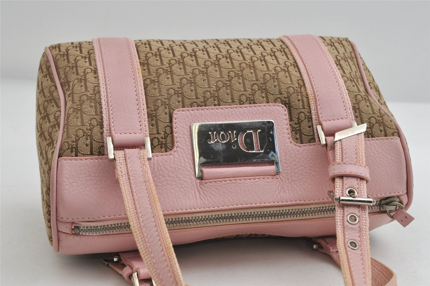 Authentic Christian Dior Trotter Street Chic Hand Bag Canvas Leather Brown 7933I