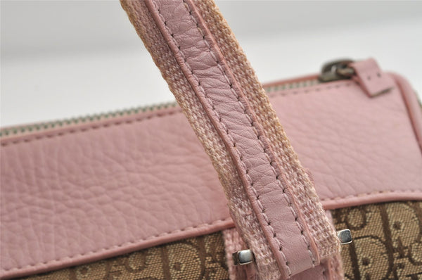 Authentic Christian Dior Trotter Street Chic Hand Bag Canvas Leather Brown 7933I