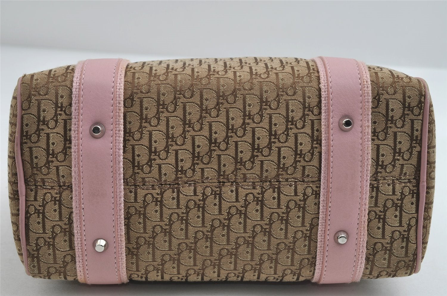 Authentic Christian Dior Trotter Street Chic Hand Bag Canvas Leather Brown 7933I