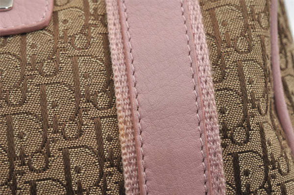 Authentic Christian Dior Trotter Street Chic Hand Bag Canvas Leather Brown 7933I