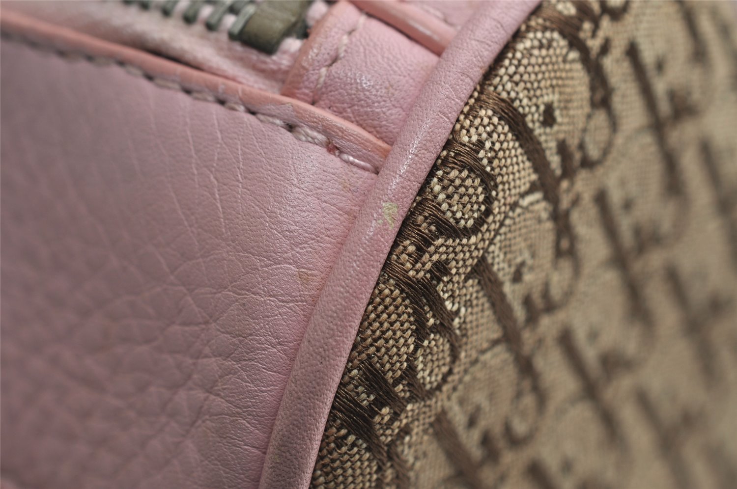 Authentic Christian Dior Trotter Street Chic Hand Bag Canvas Leather Brown 7933I