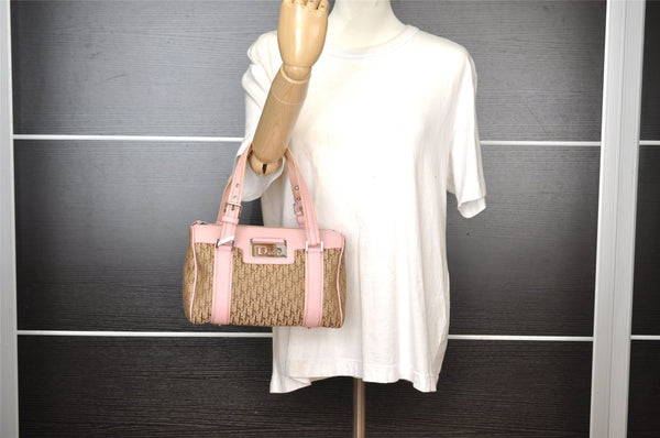 Authentic Christian Dior Trotter Street Chic Hand Bag Canvas Leather Brown 7933I