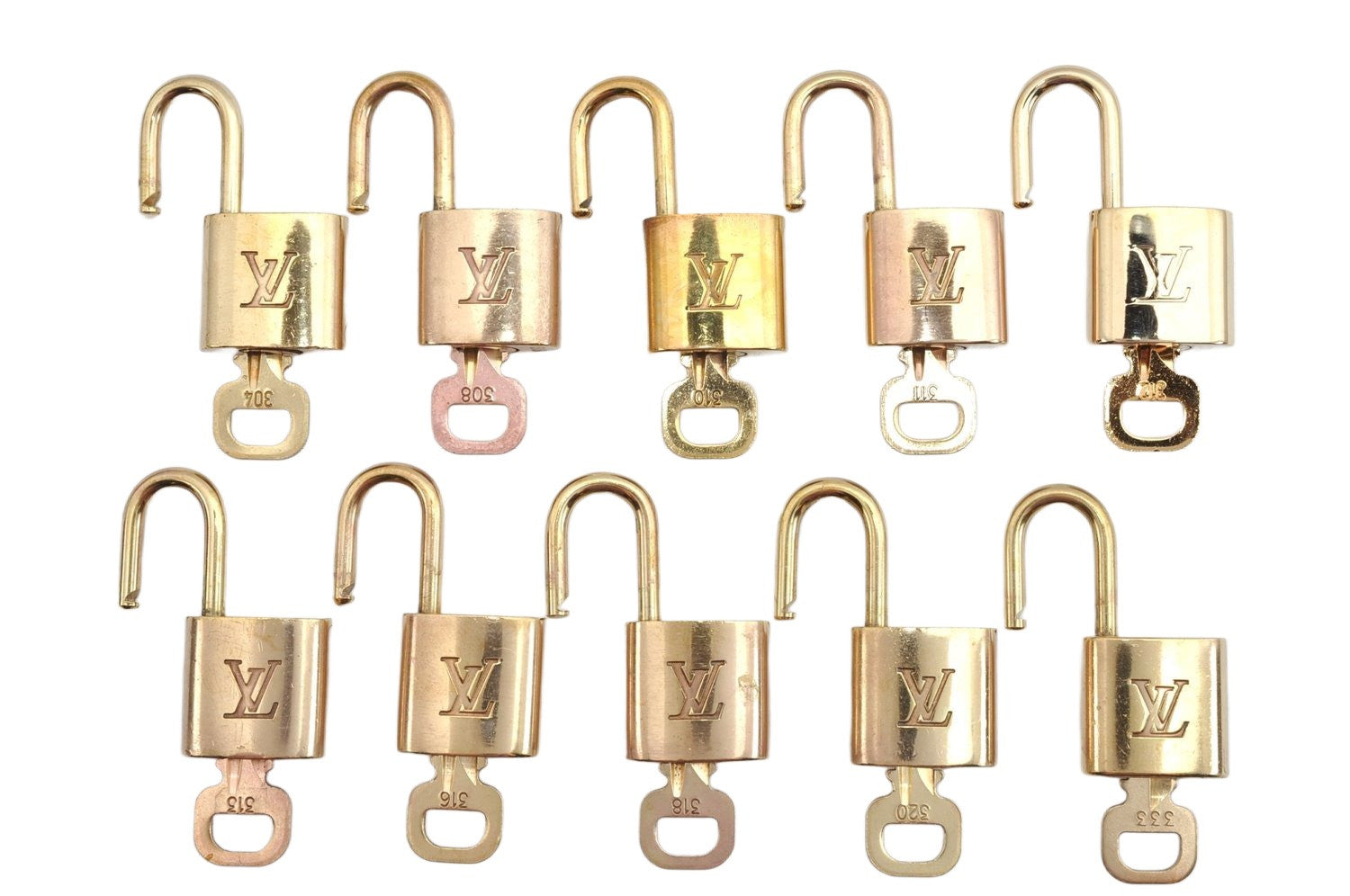 Authentic Louis Vuitton Padlock & Keys 10Set LV 7934J