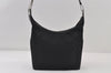 Authentic GUCCI Vintage Shoulder Bag Purse GG Canvas Leather 0013814 Black 7935I