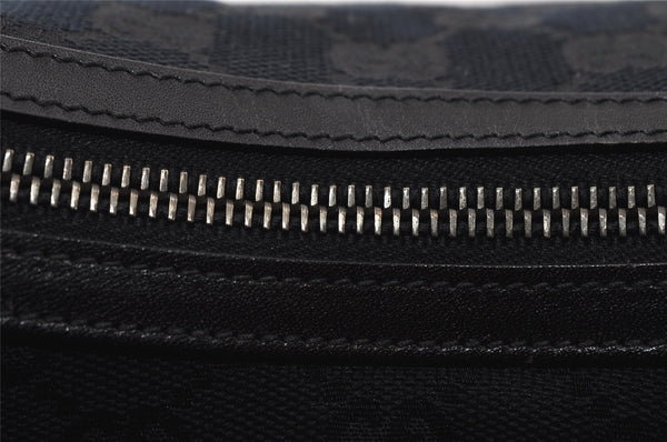 Authentic GUCCI Vintage Shoulder Bag Purse GG Canvas Leather 0013814 Black 7935I