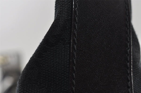 Authentic GUCCI Vintage Shoulder Bag Purse GG Canvas Leather 0013814 Black 7935I