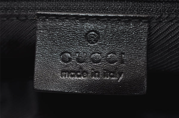 Authentic GUCCI Vintage Shoulder Bag Purse GG Canvas Leather 0013814 Black 7935I